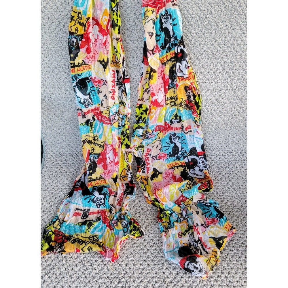 Walt Disney World Parks Mickey Mouse & Friends Scarf 70 X 15 100% Rayon